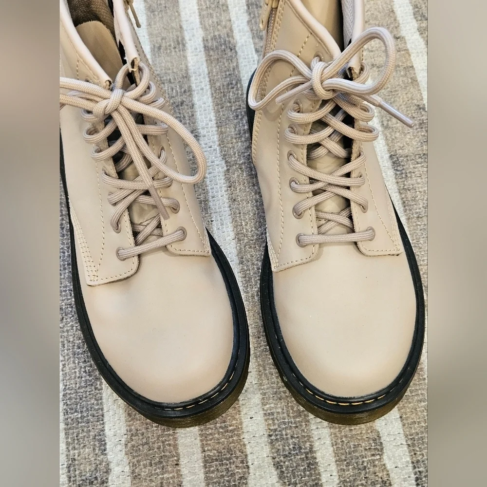 NEW Dr. Martens Airwair Beige Mid Combat Boots - Youth Size 3